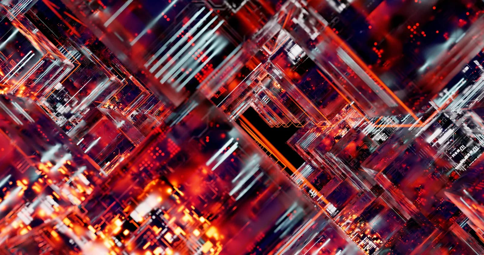 Abstract blue audio waveform over a processor chip, evoking on-device speech recognition