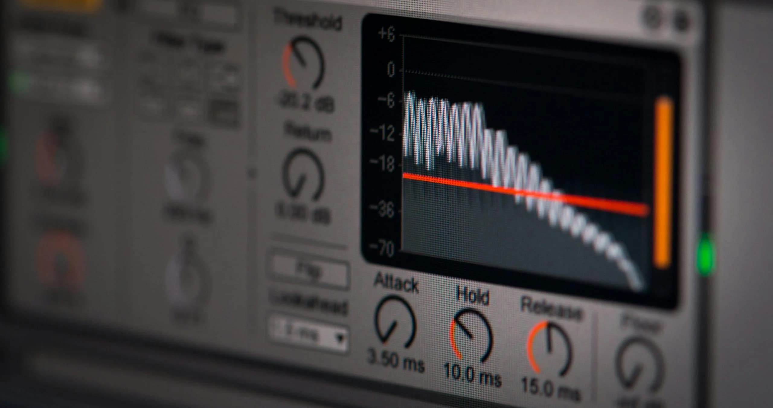 Close-up of an audio editing interface with a waveform timeline, evoking how transcription software hears speech