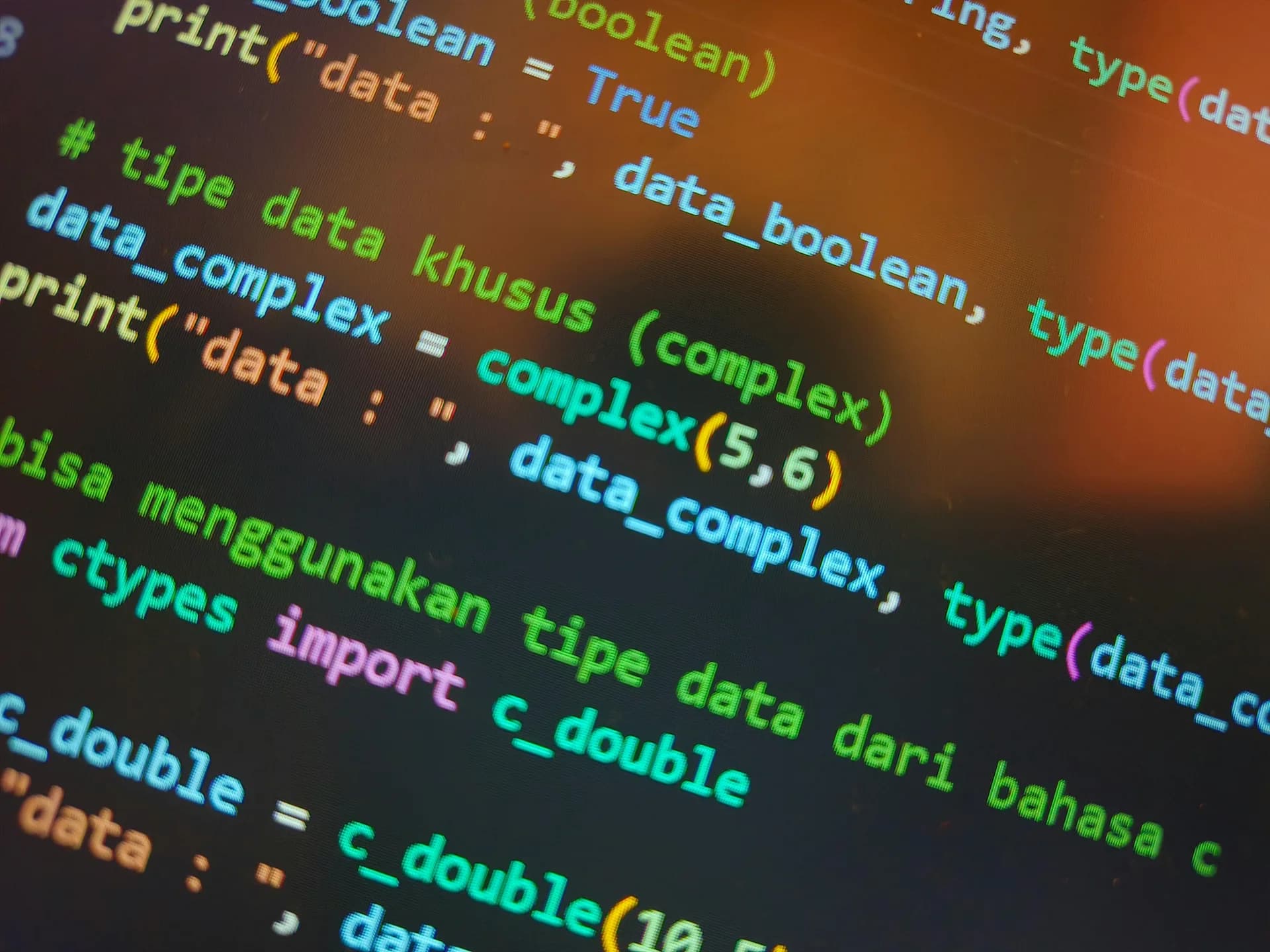 Vibrant programming code displayed across a computer screen in a code editor, the everyday developer workspace