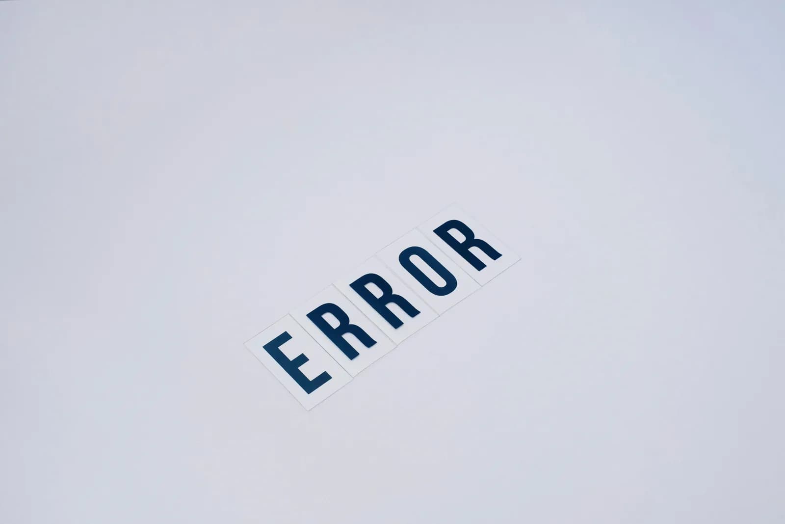 The word ERROR on a plain white background, illustrating a voice input that refuses to work