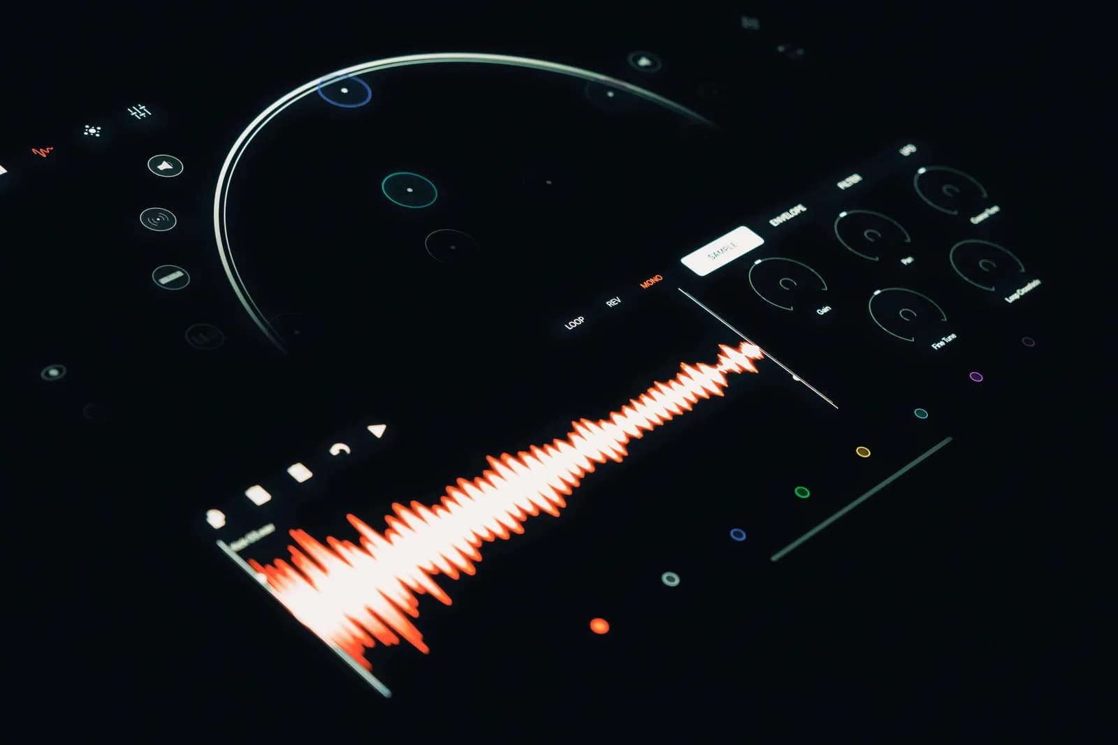 Two parallel audio waveforms on a screen, a metaphor for Voice Control and Dictation colliding over voice input