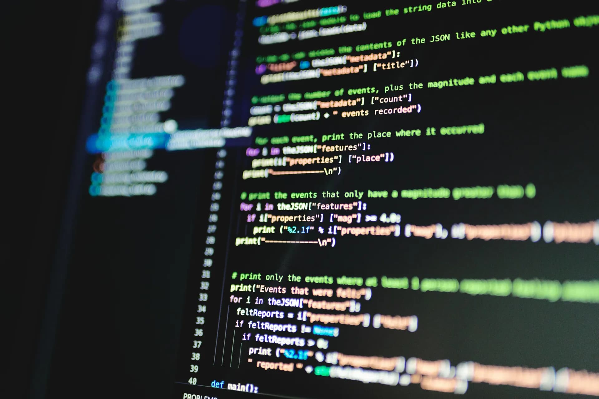 Lines of code on a dark monitor, evoking the developer-facing ASR engine an alternative replaces