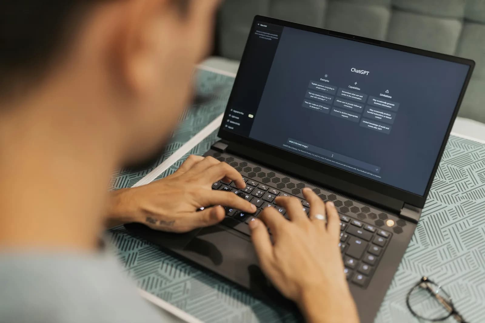 Laptop running software indoors, standing in for a feature update that reset voice-typing settings